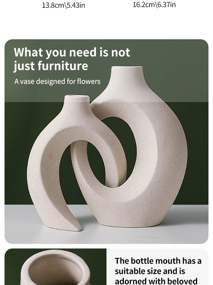 Vases Minimalistes en Céramique – Décoration Nordique