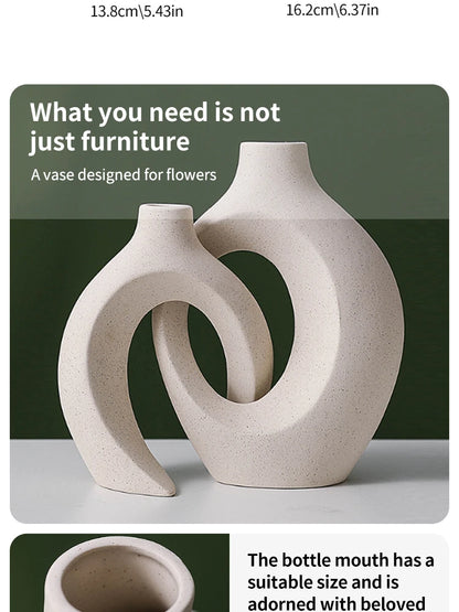 Vases Minimalistes en Céramique – Décoration Nordique