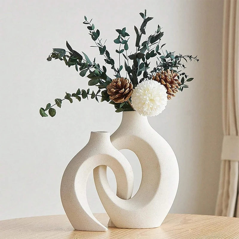 Vases Minimalistes en Céramique – Décoration Nordique
