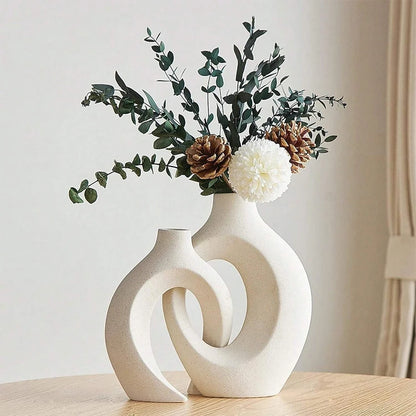 Vases Minimalistes en Céramique – Décoration Nordique