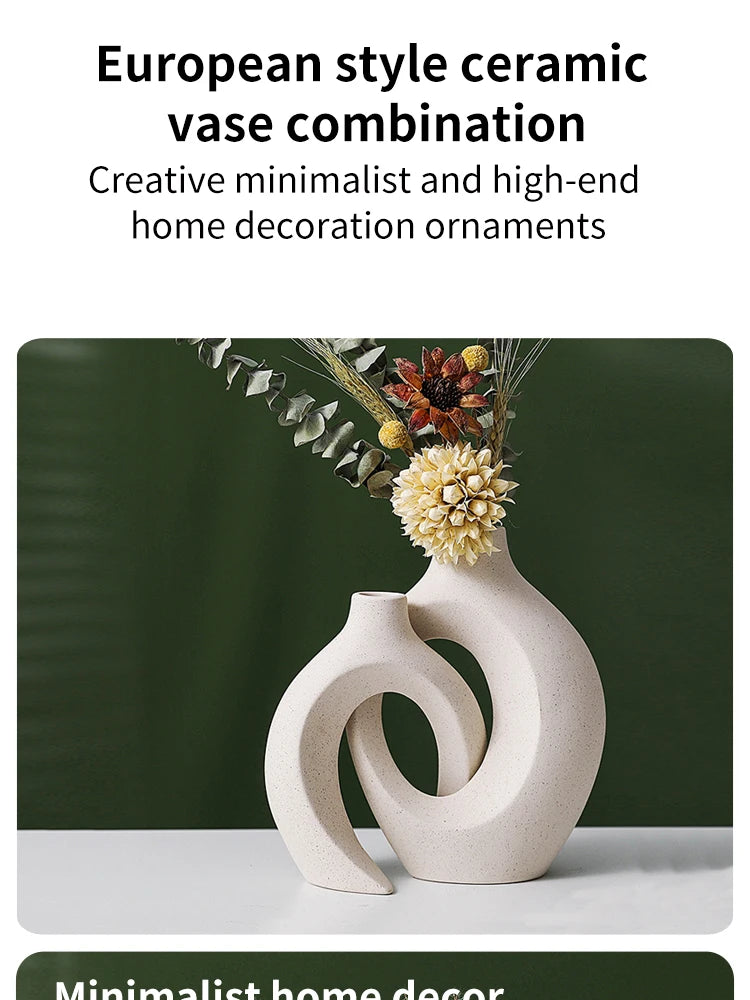Vases Minimalistes en Céramique – Décoration Nordique