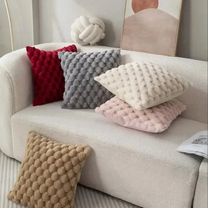 Blanc Prestige – Soft Touch Pillowcase with Pineapple & Turtle Grid Pattern
