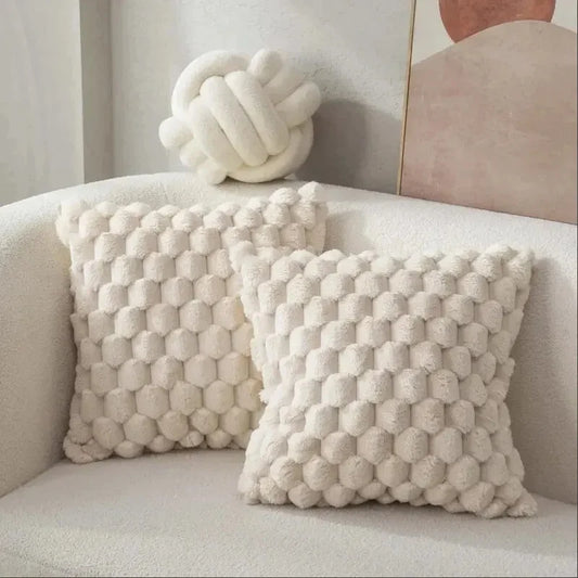Blanc Prestige – Soft Touch Pillowcase with Pineapple & Turtle Grid Pattern