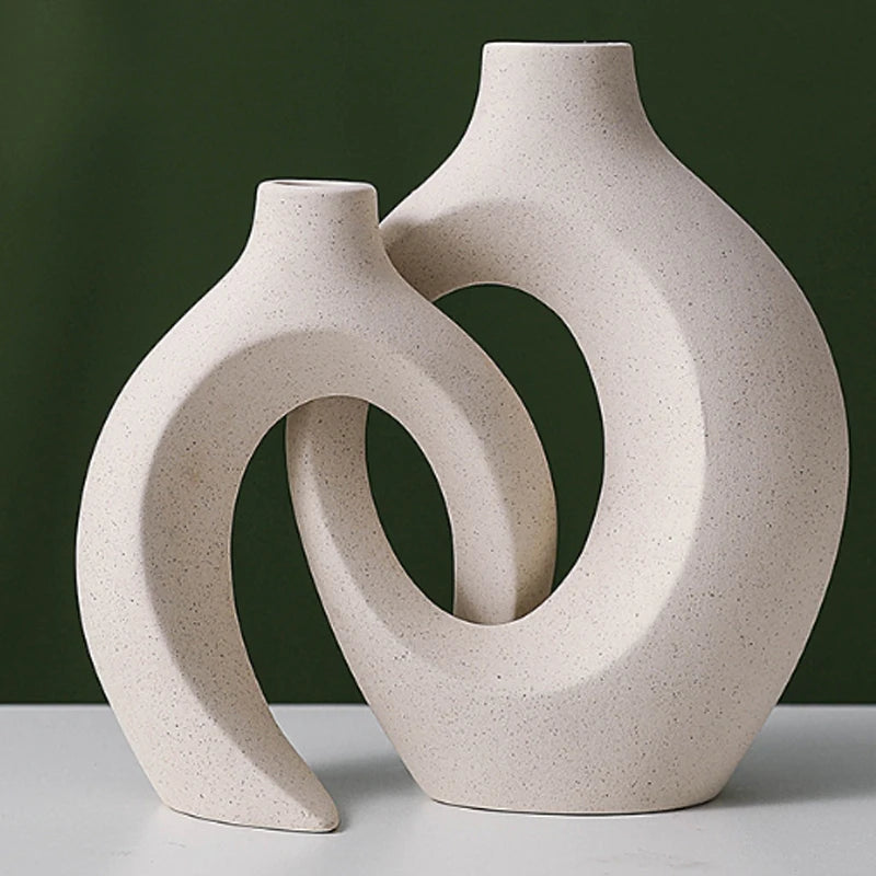 Vases Minimalistes en Céramique – Décoration Nordique